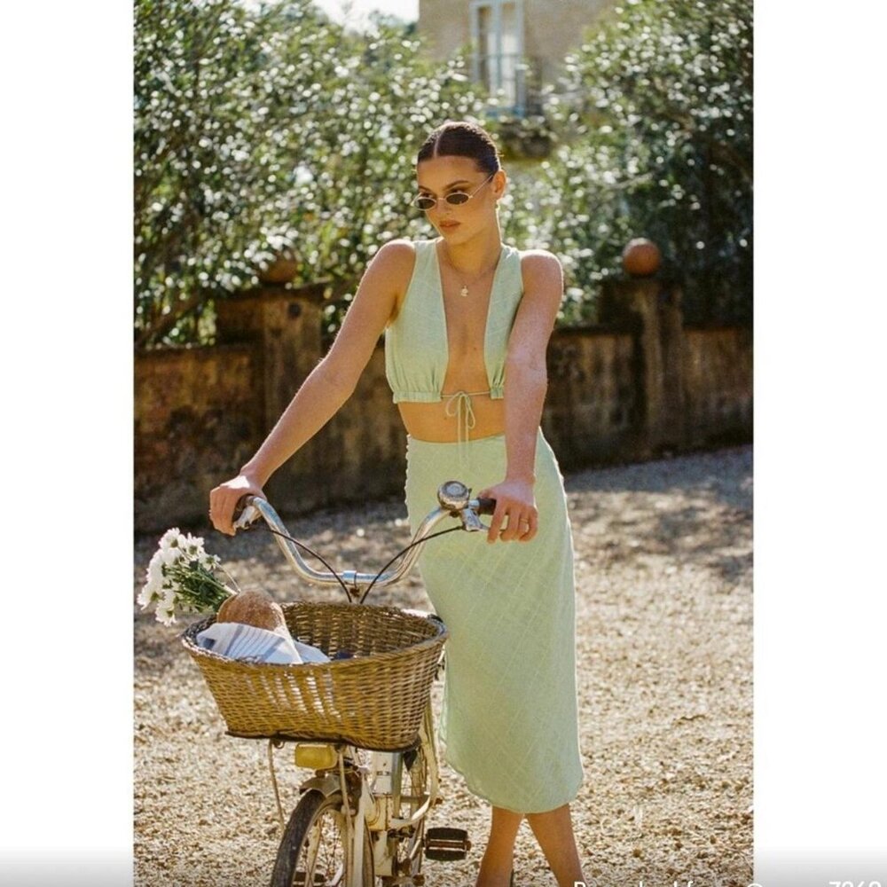 SABO Cambelle Mint Green Midi Dress